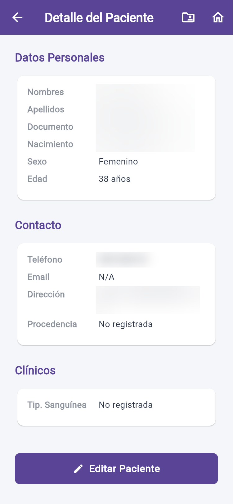 Ficha del paciente