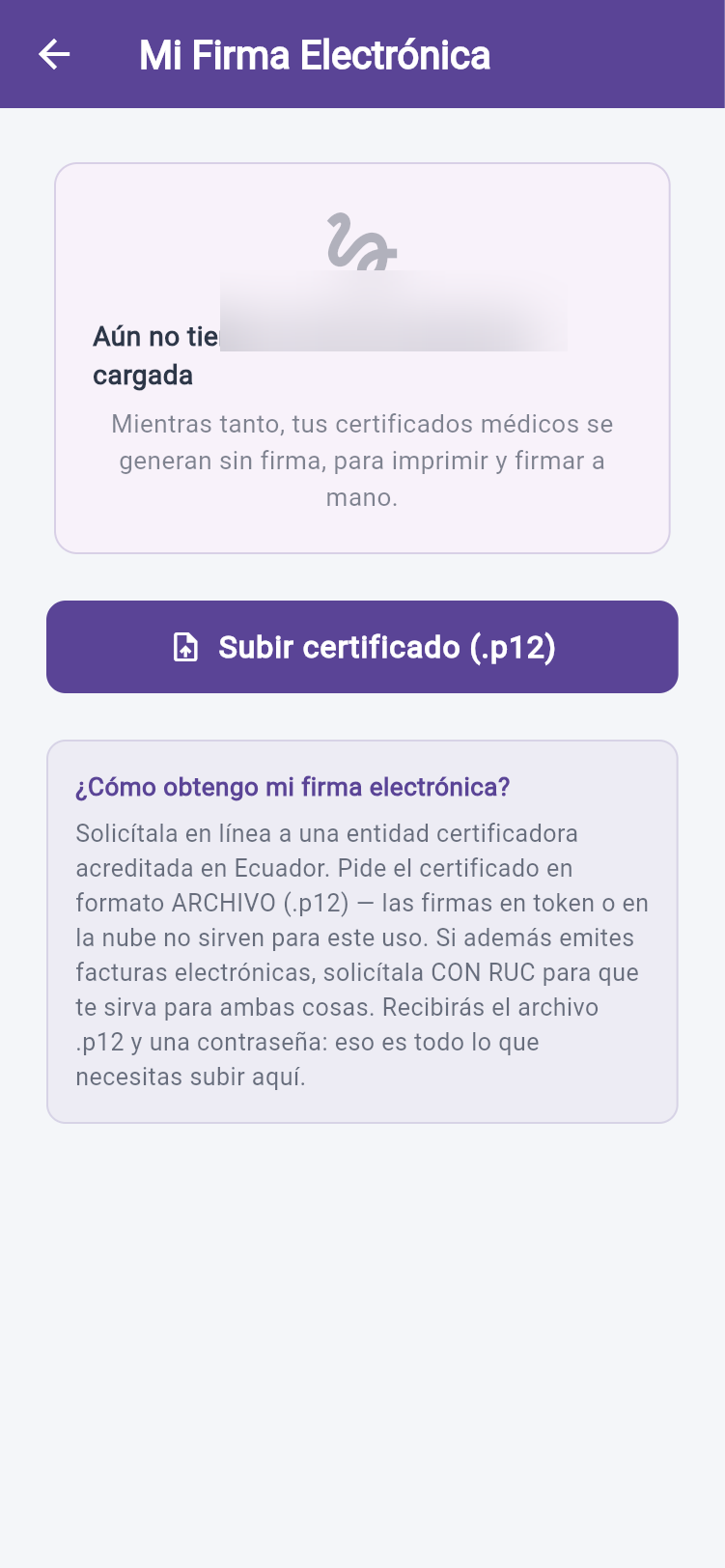 Firma electrónica del médico, vigente